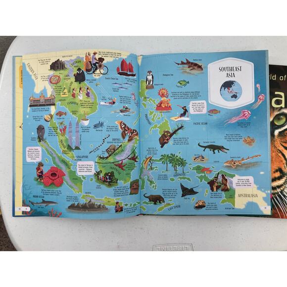 Lot of 2 Usborne Big Picture Atlas World Of Animals Encyclopedia Reference Books - Picture 9 of 11